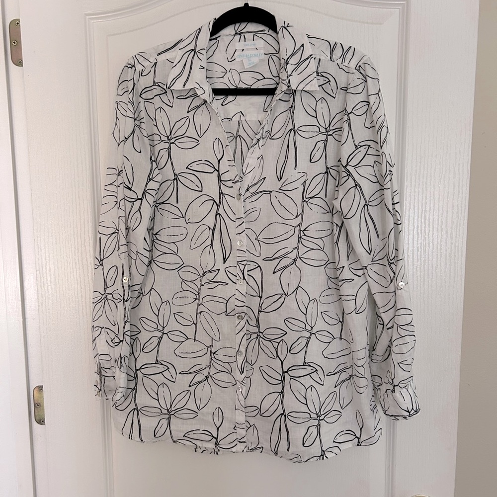 Cynthia Rowley Linen Blouse..Size Large